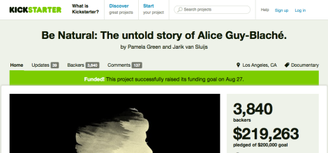 Alice Guy Kickstarter funded