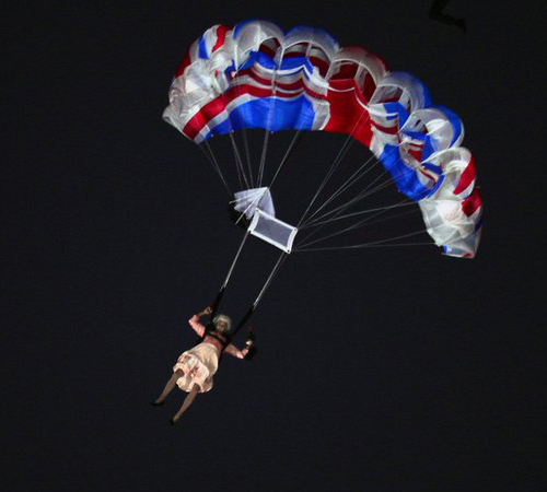 Queen Elizabeth british flag parachute